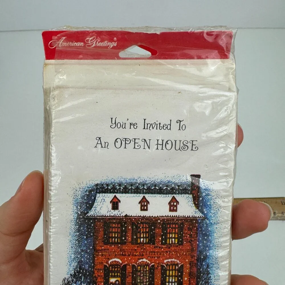 Vtg‎ Unused American Greetings You're invited to an Open House Winter Cards READ